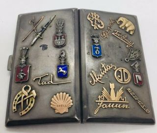 Antique Polish 800 Silver & Gold Double Sided Charm Cigarette Case