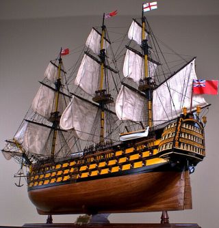 Hms Victory 43 " Wood Model Ship Historic British Uk Tall Sailing Boat
