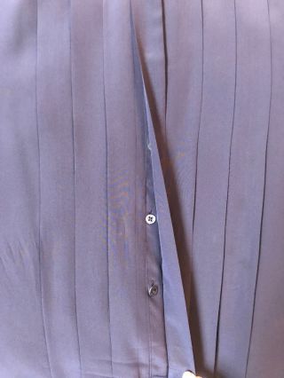 Vintage Chanel Silk Blouse Navy Tuxedo Front Short Sleeve 6