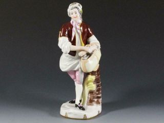 Wien Austria Porcelain Figurine Of Gentleman Holding Bag