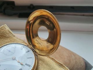 J W Benson London Half Hunter 18k Gold Pocket Watch & Chains 7