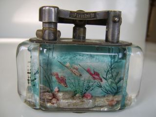 Rare Large Old Dunhill Aquarium Table Lighter Made In England Circa 1950s
