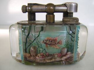Rare Large Old Dunhill Aquarium Table Lighter Made in England Circa 1950s 2