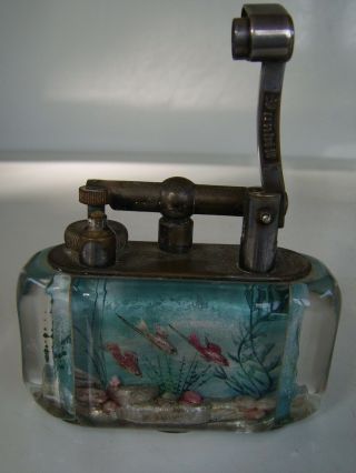 Rare Large Old Dunhill Aquarium Table Lighter Made in England Circa 1950s 3
