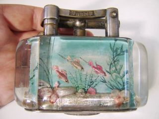 Rare Large Old Dunhill Aquarium Table Lighter Made in England Circa 1950s 8