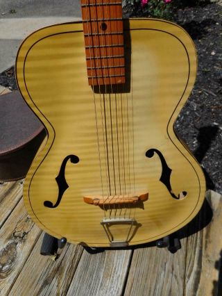 Vintage Kay Archtop Acoustic Guitar With Case Relic 4