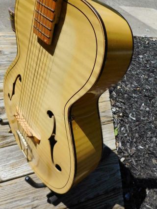 Vintage Kay Archtop Acoustic Guitar With Case Relic 7