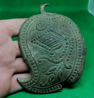 Enormous Ancient Celtic Druids Bronze Lunar Amulet Decoration - 100 Bc / 100 Ad