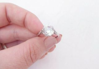 18ct Gold Platinum Rose Cut Diamond White Spinel Ring,  Art Deco Period