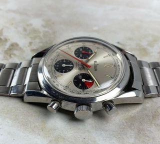 Vintage LeJour Panda Chronograph Wristwatch Valjoux 72 Twisted Lugs RARE NR 6