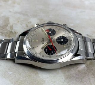 Vintage LeJour Panda Chronograph Wristwatch Valjoux 72 Twisted Lugs RARE NR 7