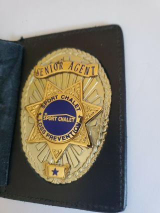 Vintage Obsolete Sport Chalet Senior Agent Loss Prevention Security Badge