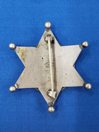 Vintage Rockford Police Metal Badge The C.  H.  Hanson Co.  Chicago 2