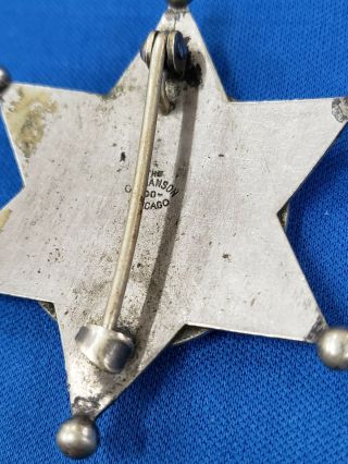 Vintage Rockford Police Metal Badge The C.  H.  Hanson Co.  Chicago 4