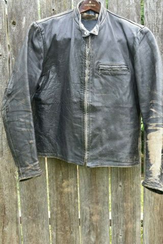 Vintage Harley Davidson Sportster Cafe Racer Steerhide Leather Jacket 60s