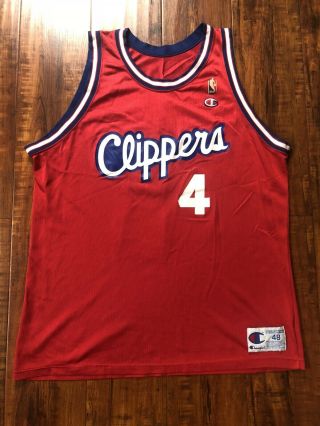 Vintage Los Angeles Clippers Jersey Champion Starter Jacket Satin Ron Harper