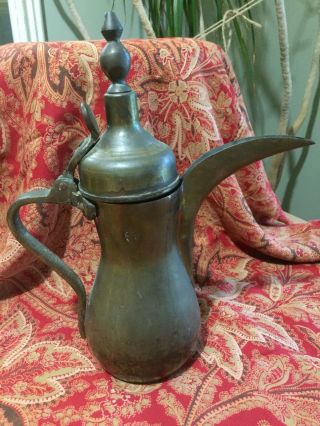 Fabulous Antique Brass Middle Eastern Bedhouin Dallah Coffee Pot
