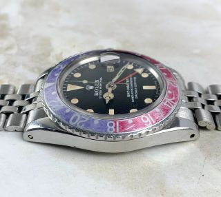 Vintage Rolex GMT - Master MK1 Long E Wristwatch Ref.  1675 Fuscia Bezel FULL SET 5