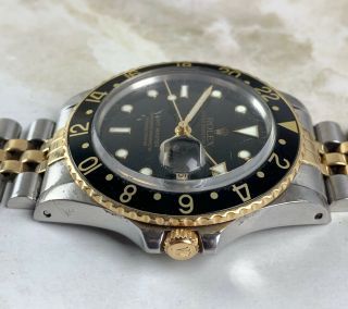 Vintage Rolex GMT - Master Two - Tone Black and Gold Wristwatch Ref.  16753 FULL SET 5
