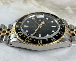 Vintage Rolex GMT - Master Two - Tone Black and Gold Wristwatch Ref.  16753 FULL SET 6