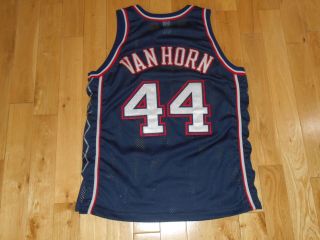 Vintage 90s Champion KEITH VAN HORN JERSEY NETS Authentic NBA Team JERSEY 48 7