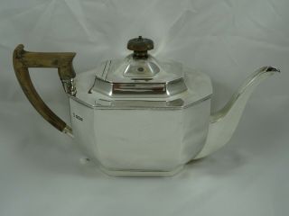 Smart Art Deco Solid Silver Tea Pot,  1933,  627gm