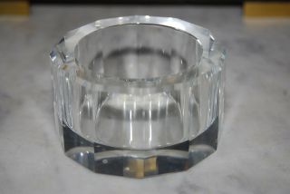 Wonderful Vintage Moser Art Deco Style Modernist Clear Crystal Small Candy Dish