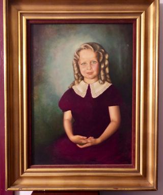 Vintage Oil Painting Portrait Signed By Jean Watson Framed Young Girl 28 " X22 "