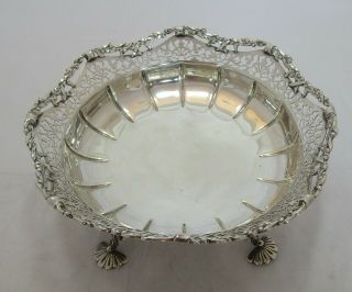 Antique George V Sterling Silver Pierced Bowl,  1927,  458 Grams