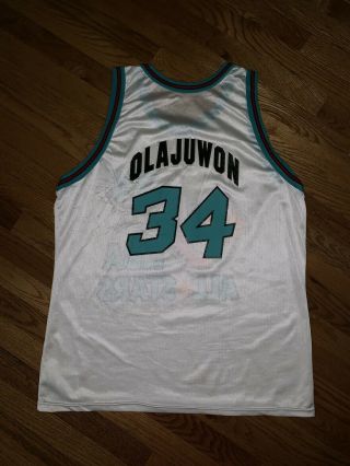 Hakeem Olajuwon 34 Champion 1996 All Star Game Jersey Mens 48 XL 90s Vtg White 5