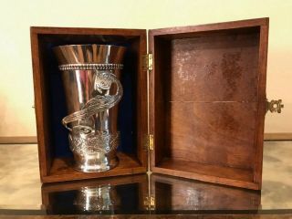 Vintage Sterling Silver 900 Cup Drinking Glass Argentina In Its Box