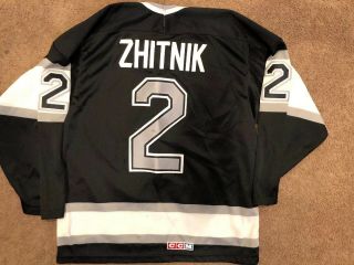 Vtg Rare Los Angeles Kings Alexei Zhitnik Hockey Jersey Size M Vintage Ccm 90s 7