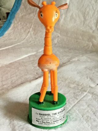 Vintage Kohner Bros.  Thumb Push Up Puppet.  Gabrielle The Giraffe