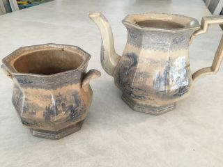 Antique Ironstone Sugar Pot Bowl And Teapot No Lids
