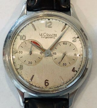 Vintage Lecoultre Futurematic Stainless Steel Wristwatch