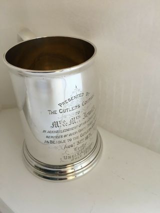 Glass Bottomed One Pint Silver Tankard,  James Dixon,  1869,  Cutlers Co. ,  512g