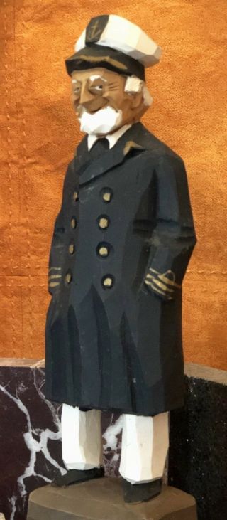 Vintage Tom Hannah Wood Carving Skipper Figure