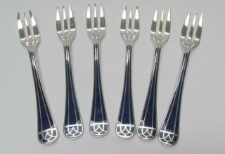 Six Christofle Talisman Blue 19/98 Silverplated Dessert Forks