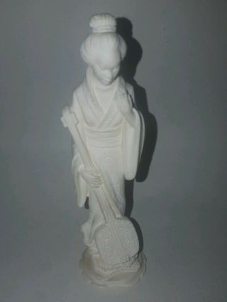 Chinese Geisha Girl Signed A Giannelli Alabaster Figurine Oriental Figure