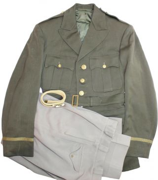 Us Wwii Aaf & Army Officers Tunic & Pink Trousers Named & Dated 1942