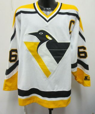 MARIO LEMIEUX PITTSBURGH PENGUINS VINTAGE 1990 ' s XL NHL STARTER HOCKEY JERSEY 2