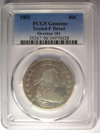 1801 Draped Bust Half Dollar 50C O - 101 - PCGS Fine Details - Rare Date Coin 2