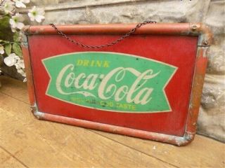 Drink Coco Cola Sign,  Vintage Fountain Service Glass Advertising Sign G,