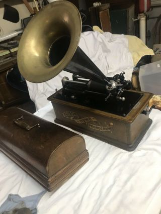 Oak Antique Edison Home Cylinder Player Phonograph