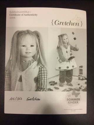 RARE HIMSTEDT LE Sommer Kinder Vinyl Doll “GRETCHEN” 34 5/8” 10