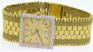 Juvenia vintage heavy 18K gold.  50CT VS diamond automatic men ' s watch w/ date 2