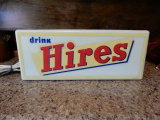 Vintage Hires Root Beer Lighted Sign Dualite Light Up Store Sign