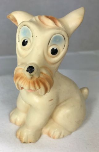 Vintage Scotty Terrier Puppy Dog Vinyl Baby Toy No Longer Squeaks 4.  5 " Tall