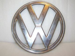 Vintage Large Steel Vw Bus Emblem Badge Volkswagen — Front Nose 9 7/8 "