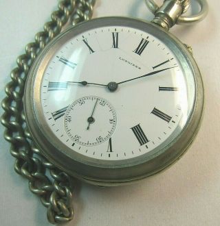 Swiss LONGINES pocket watch for railway workers.  Beginning of the XX century. 3